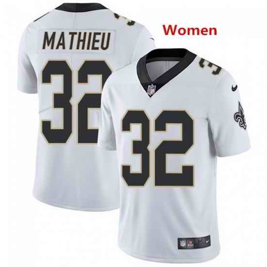 Women New Orleans Saints #32 Tyrann Mathieu White Color Rush Limited Jersey->women nfl jersey->Women Jersey