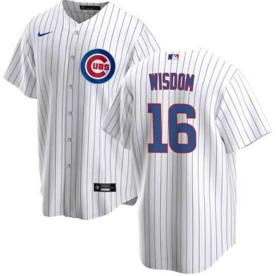 Men Chicago Cubs #16 Patrick Wisdom White Cool Base Stitched Baseball Jerse->chicago white sox->MLB Jersey