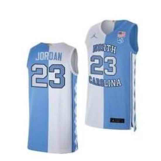 Men North Carolina Tar Heels Michael Jordan 2021 Blue White Split Edition Special Jersey->chicago bulls->NBA Jersey