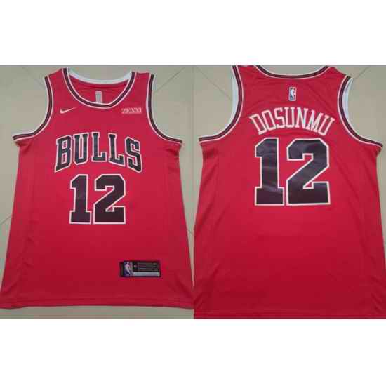 Men Chicago Bulls Nike Ayo Dosunmu #12 Red 2022 City Edition Stitched Jersey->brooklyn nets->NBA Jersey