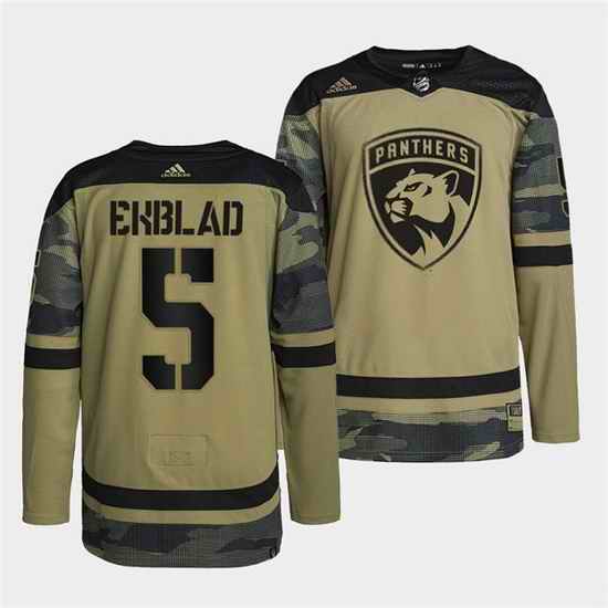 Men Florida Panthers #5 Aaron Ekblad 2022 Camo Military Appreciation Night Stitched jersey->detroit red wings->NHL Jersey