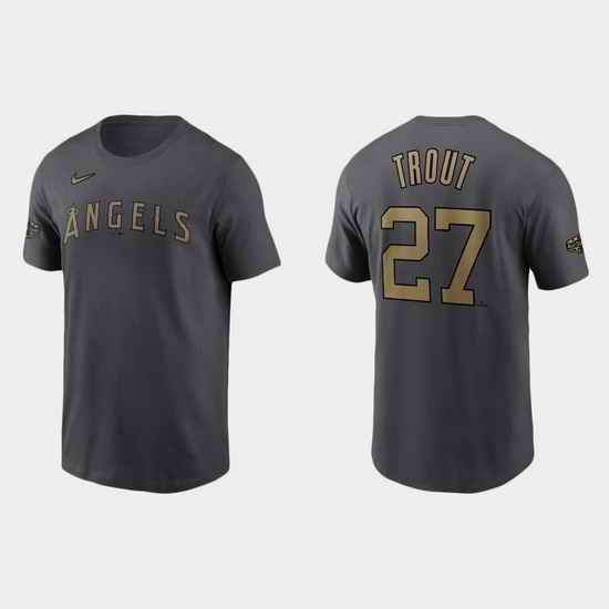 Men Los Angeles Angels Mike Trout Charcoal 2022 Mlb All Star Game Name Number Charcoal T Shirt->2022 all star->MLB Jersey