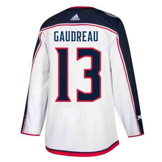 Men Adidas Columbus Blue Jackets #13 Johnny Gaudreau White Home NHL Jersey->carolina hurricanes->NHL Jersey