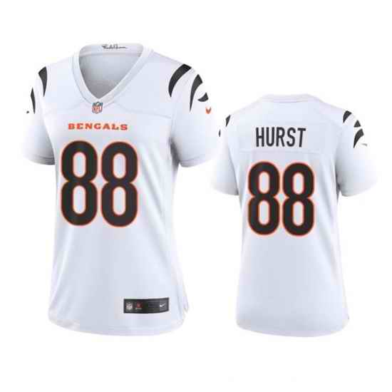 Women Cincinnati Bengals #88 Hayden Hurst White Stitched Game Jersey->women nfl jersey->Women Jersey