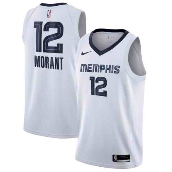 Men Memphis Grizzlies #12 Ja Morant White Stitched Jersey->miami heat->NBA Jersey
