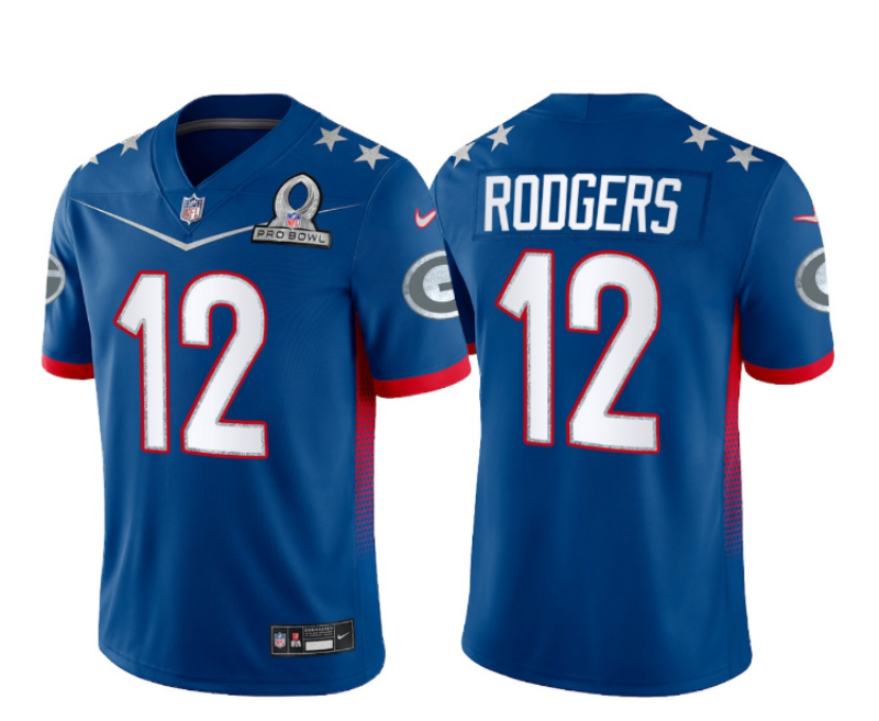 Men’s Green Bay Packers #12 Aaron Rodgers Blue 2022 Pro Bowl Vapor Untouchable Stitched Limited Jersey->women nhl jersey->Women Jersey