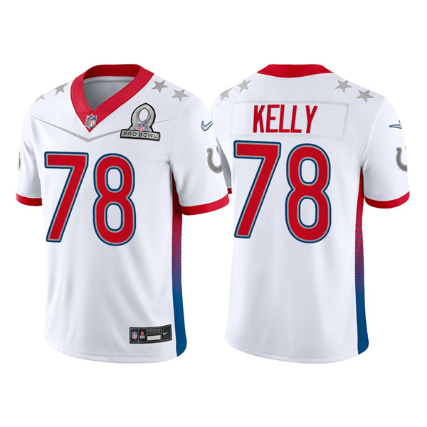 Men’s Indianapolis Colts #78 Ryan Kelly 2022 White AFC Pro Bowl Stitched Jersey->2022 pro bowl->NFL Jersey
