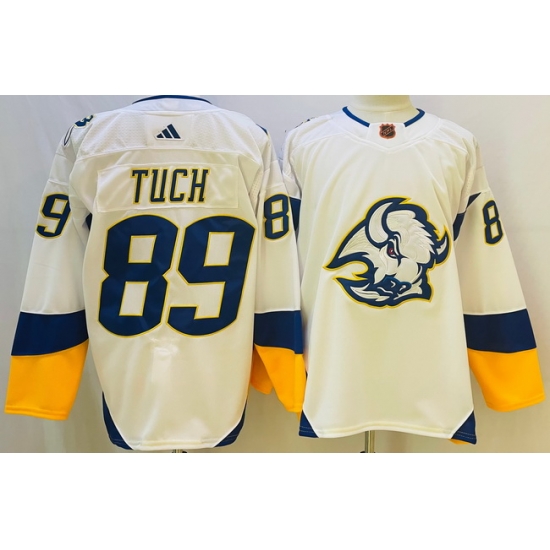 Men Buffalo Sabres 89 Alex Tuch White 2022 #23 Reverse Retro Stitched Jersey->detroit red wings->NHL Jersey