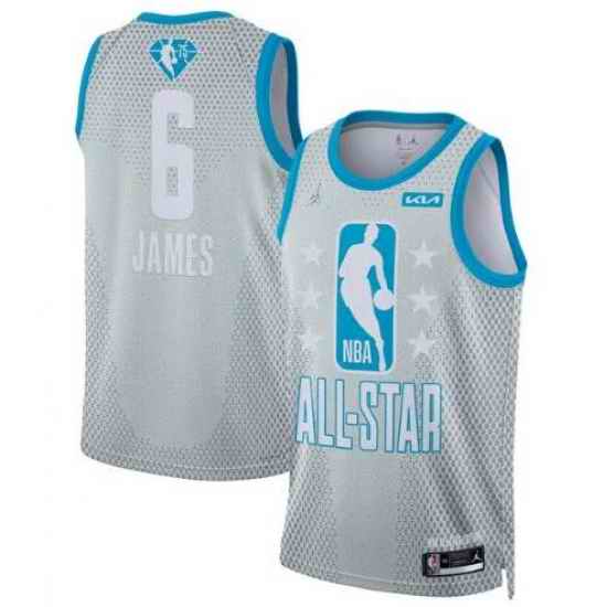 Men 2022 All Star #6 Lebron James Gray Stitched Basketball Jersey->youth nba jersey->Youth Jersey