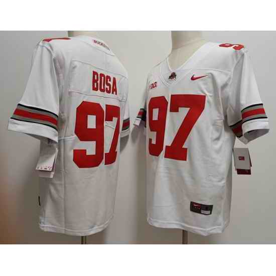 Men Ohio State Buckeyes Nick Bosa #97 White College Football Jersey->penn state nittany lions->NCAA Jersey