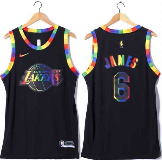 Men Los Angeles Lakers #6 LeBron James Black Stitched Basketball Jersey->los angeles clippers->NBA Jersey
