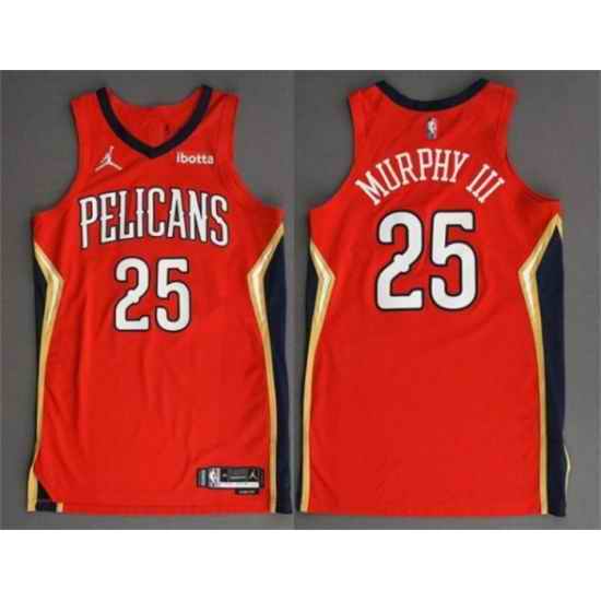 Men New Orleans Pelicans #25 Trey Murphy III 2022 Red Statement Edition Stitched Jersey->oklahoma city thunder->NBA Jersey