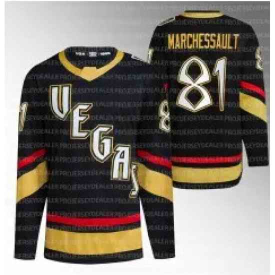 Men Vegas Golden Knights 81 Jonathan Marchessault Black 2022 #23 Reverse Retro Stitched Jersey->washington capitals->NHL Jersey