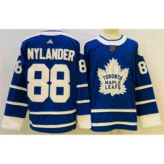 Men Toronto Maple Leafs 88 William Nylander Blue 2022 #23 Reverse Retro Stitched Jersey->anaheim ducks->NHL Jersey