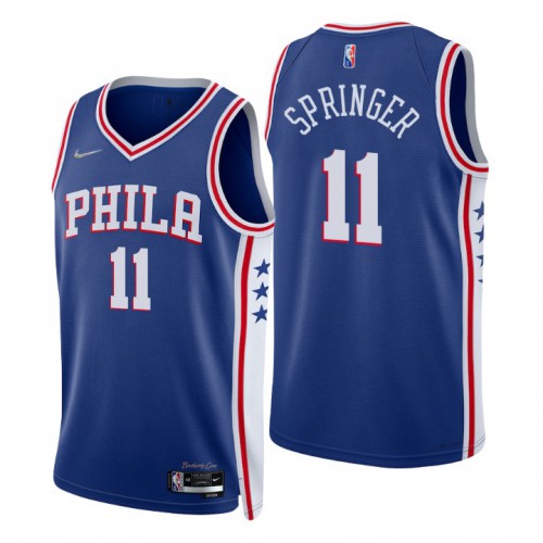 Nike Philadelphia 76ers #11 Jaden Springer Royal Men’s 2021-22 NBA 75th Anniversary Diamond Swingman Jersey – Icon Edition Men’s->youth nba jersey->Youth Jersey