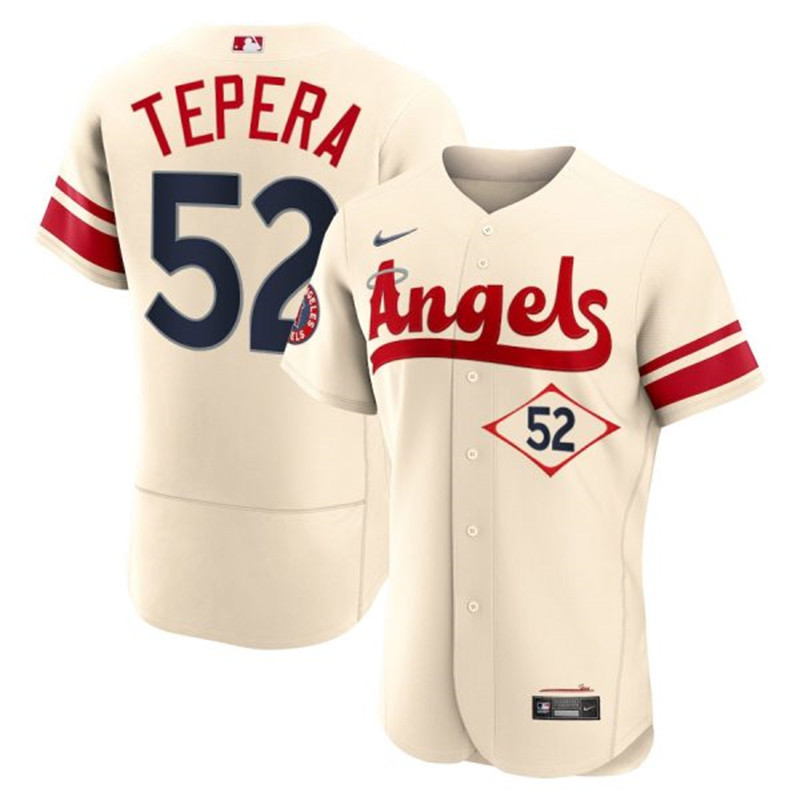 Angels #52 Ryan Tepera Cream 2022 City Connect Flexbase Jersey->los angeles angels->MLB Jersey