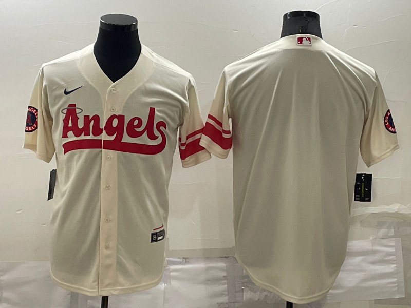 Angels Blank Cream 2022 City Connect Cool Base Jersey->los angeles angels->MLB Jersey