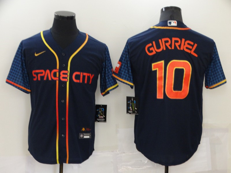 Astros #10 Yuli Gurriel Navy Nike 2022 City Connect Cool Base Jersey->houston astros->MLB Jersey