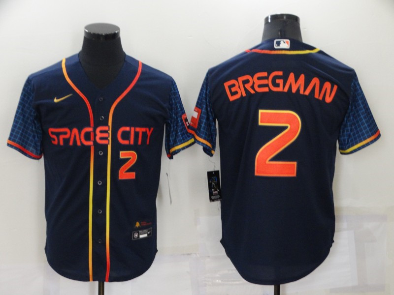 Astros #2 Alex Bregman Navy Nike 2022 City Connect Cool Base Jerseys->houston astros->MLB Jersey