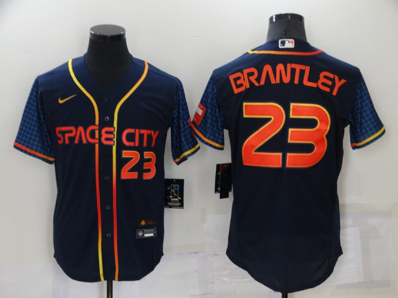 Astros #23 Michael Brantley Navy Nike 2022 City Connect Flexbase Jersey->houston astros->MLB Jersey