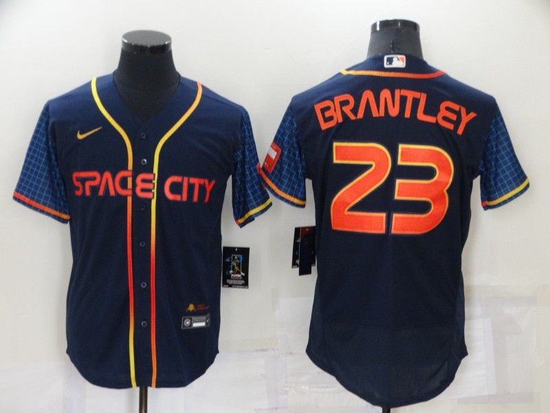 Astros #23 Michael Brantley Navy Nike 2022 City Connect Flexbase Jerseys->houston astros->MLB Jersey