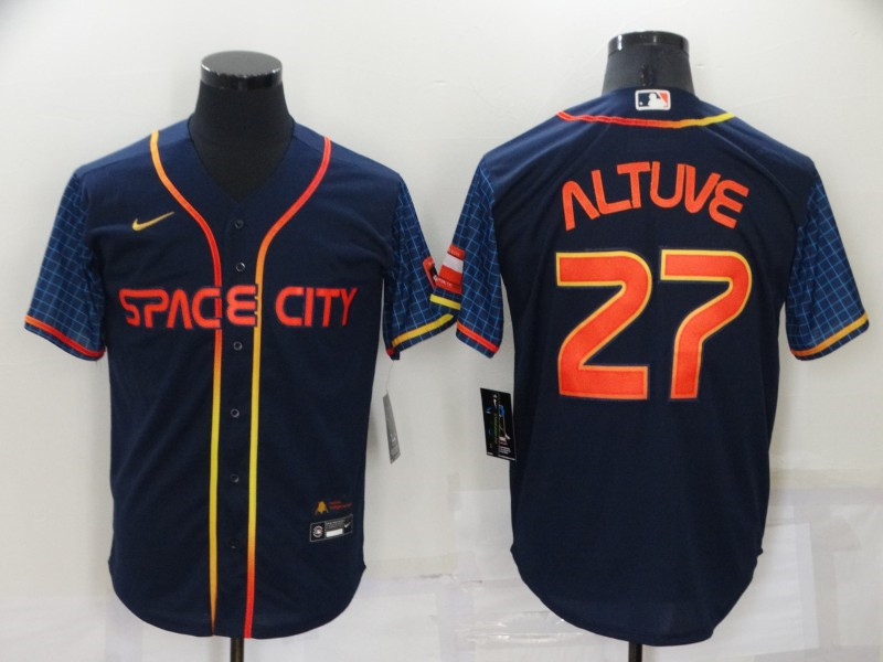 Astros #27 Jose Altuve Navy Nike 2022 City Connect Cool Base Jerseys->houston astros->MLB Jersey