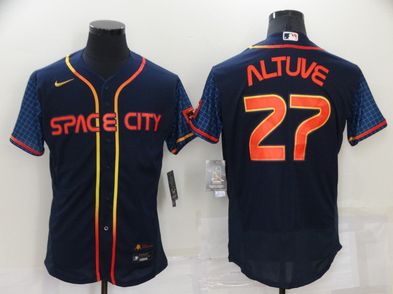 Astros #27 Jose Altuve Navy Nike 2022 City Connect Flexbase Jerseys->houston astros->MLB Jersey