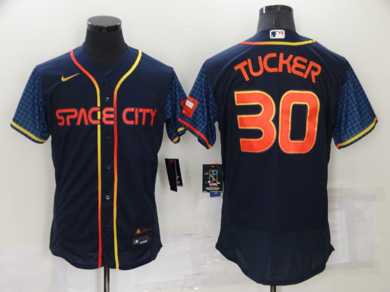 Astros #30 Kyle Tucker Navy Nike 2022 City Connect Flexbase Jerseys->houston astros->MLB Jersey