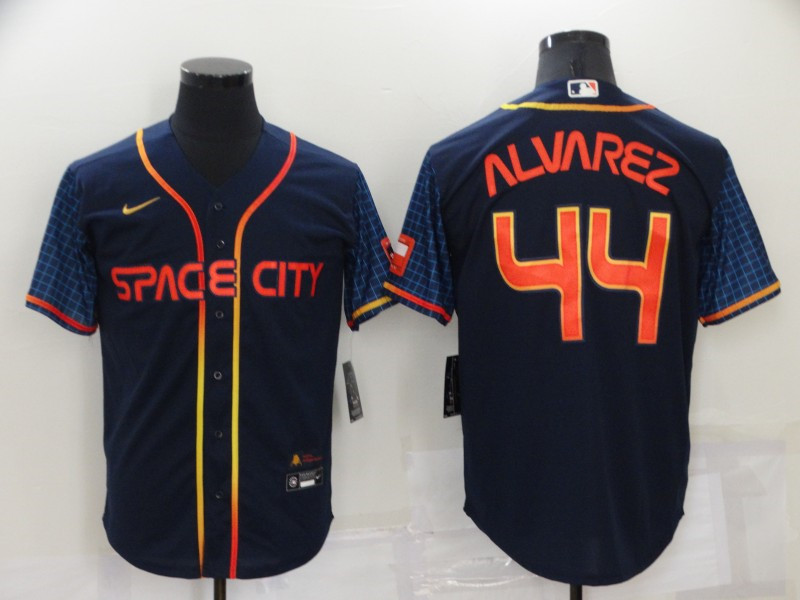 Astros #44 Yordan Alvarez Navy Nike 2022 City Connect Cool Base Jersey->houston astros->MLB Jersey