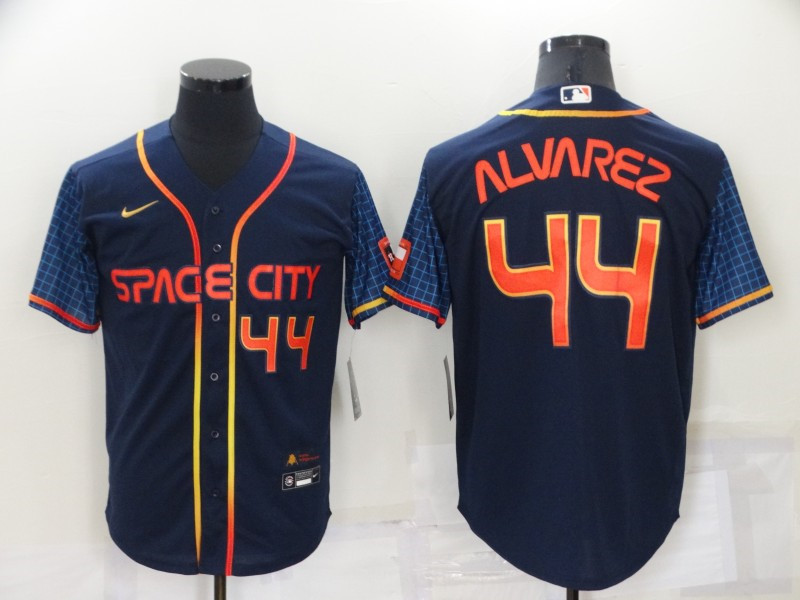 Astros #44 Yordan Alvarez Navy Nike 2022 City Connect Cool Base Jerseys->houston astros->MLB Jersey