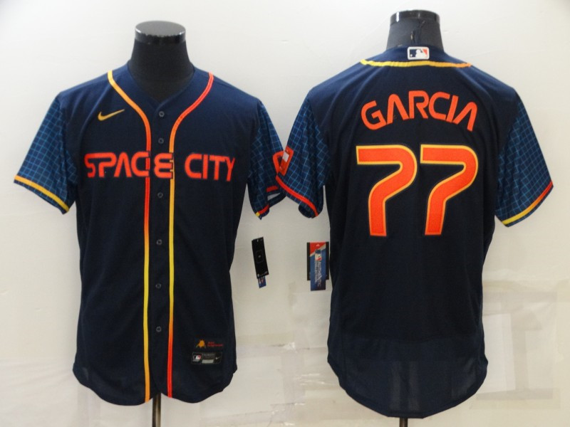 Astros #77 Luis Garcia Navy Nike 2022 City Connect Flexbase Jersey->kansas city royals->MLB Jersey
