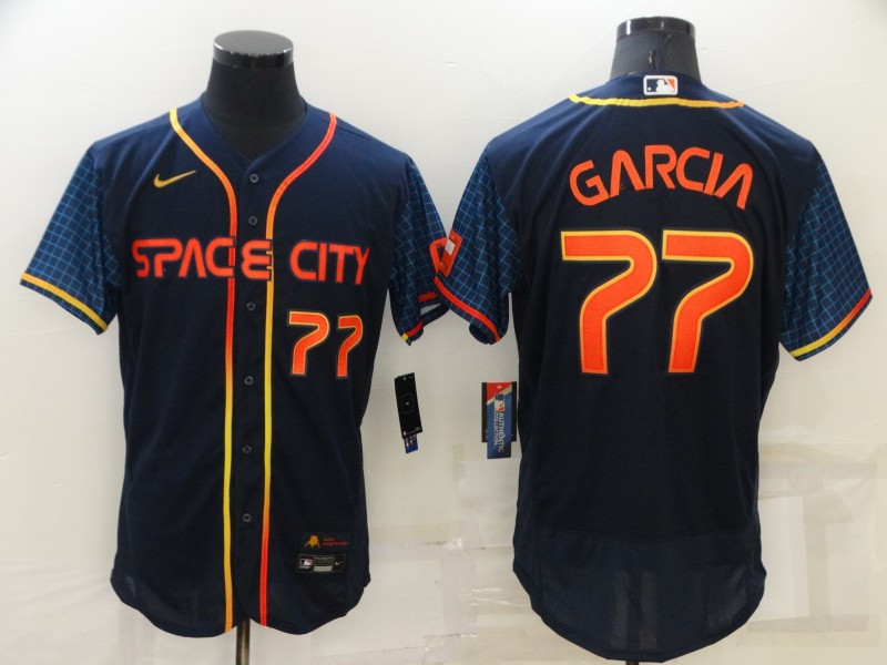 Astros #77 Luis Garcia Navy Nike 2022 City Connect Flexbase Jerseys->kansas city royals->MLB Jersey