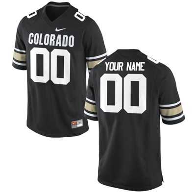Men%27s Colorado Buffaloes Customized 2015 Black Replica Football Jersey->customized ncaa jersey->Custom Jersey