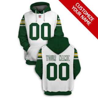 Men%27s Green Bay Packers Active Player White Custom 2021 Pullover Hoodie->customized nfl jersey->Custom Jersey