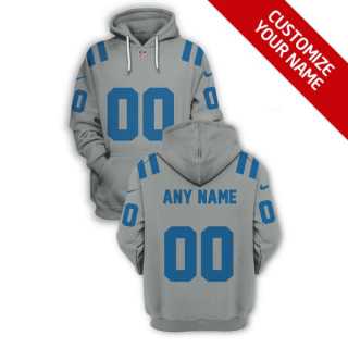 Mens Indianapolis Colts Active Player Grey Custom 2021 Pullover Hoodie->customized nfl jersey->Custom Jersey