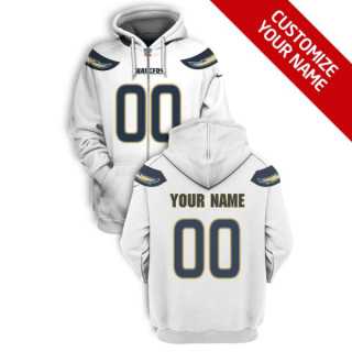 Men%27s Los Angeles Chargers Active Player White Custom 2021 Pullover Hoodie->customized nfl jersey->Custom Jersey