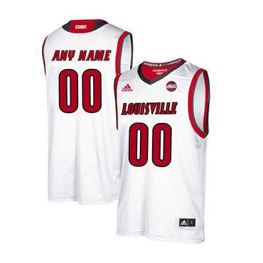 Men%27s Louisville Cardinals Customized White College Basketball Jersey->customized ncaa jersey->Custom Jersey