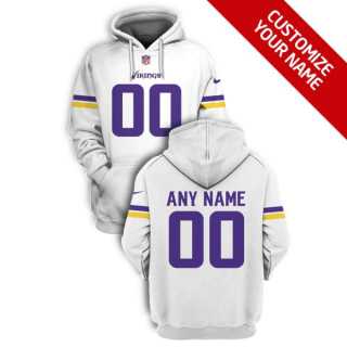 Mens Minnesota Vikings Active Player White Custom 2021 Pullover Hoodie->customized nfl jersey->Custom Jersey