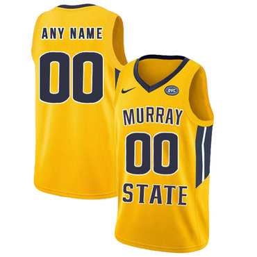 Mens Murray State Racers Customized Yellow College Basketball Jersey->customized ncaa jersey->Custom Jersey