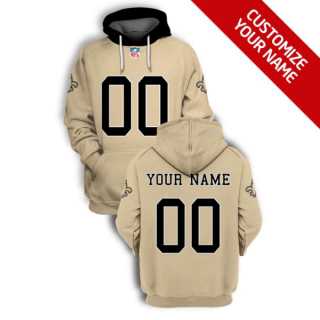 Mens New Orleans Saints Active Player Gold Custom 2021 Pullover Hoodie->customized nfl jersey->Custom Jersey
