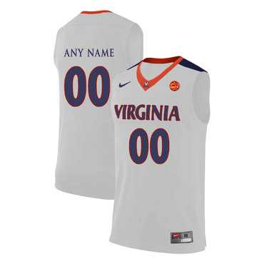 Men%27s Virginia Cavaliers White Customized College Basketball Jersey->customized ncaa jersey->Custom Jersey