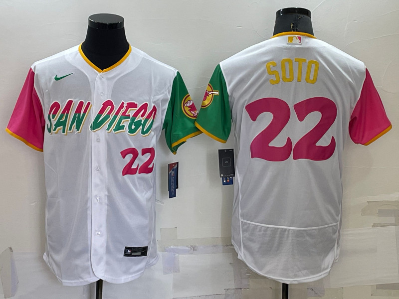 Padres #22 Juan Soto White Nike 2022 City Connect Flexbase Jerseys->women mlb jersey->Women Jersey