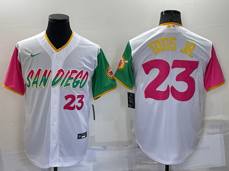 Padres #23 Fernando Tatis Jr. White Nike 2022 City Connect Cool Base Jersey->los angeles angels->MLB Jersey
