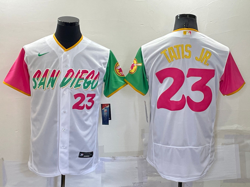 Padres #23 Fernando Tatis Jr. White Nike 2022 City Connect Flexbase Jersey->los angeles angels->MLB Jersey