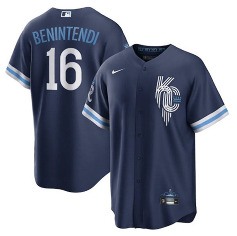 Royals #16 Andrew Benintendi Navy Nike 2022 City Connect Cool Base Jersey->houston astros->MLB Jersey