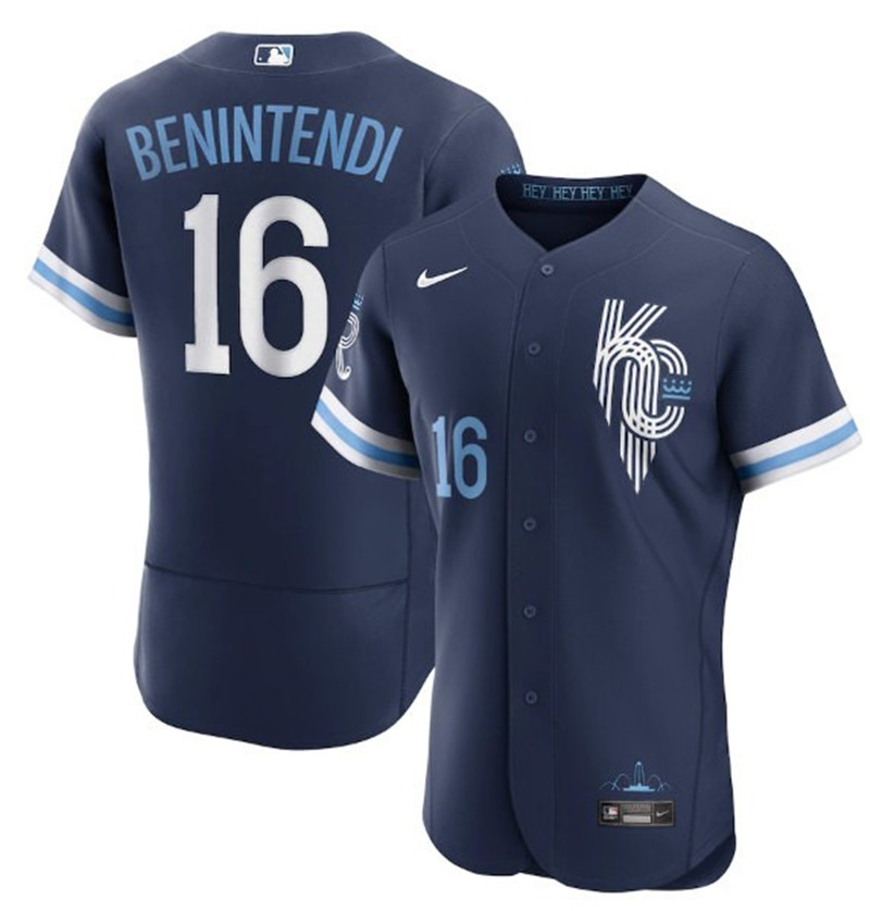 Royals #16 Andrew Benintendi Navy Nike 2022 City Connect Flexbase Jersey->houston astros->MLB Jersey
