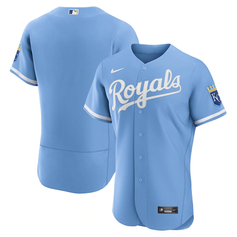Royals Blank Light Blue Nike 2022 Alternate Flexbase Jersey->kansas city royals->MLB Jersey