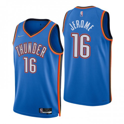 Nike Oklahoma City Thunder #16 Ty Jerome Blue Men’s 2021-22 NBA 75th Anniversary Diamond Swingman Jersey – Icon Edition Men’s->new york knicks->NBA Jersey
