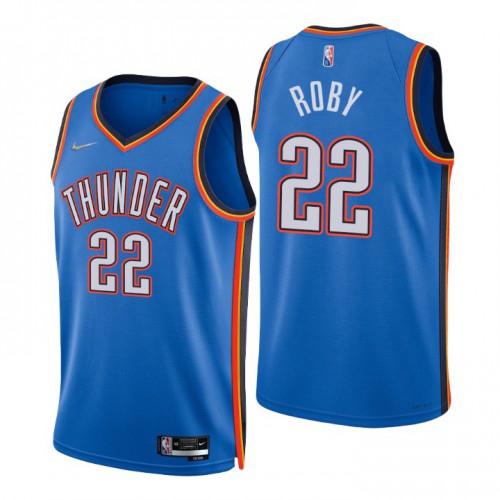 Nike Oklahoma City Thunder #22 Lsaiah Roby Blue Men’s 2021-22 NBA 75th Anniversary Diamond Swingman Jersey – Icon Edition Men’s->women nba jersey->Women Jersey