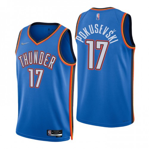 Nike Oklahoma City Thunder #17 Aleksej Pokusevski Blue Men’s 2021-22 NBA 75th Anniversary Diamond Swingman Jersey – Icon Edition Men’s->new york knicks->NBA Jersey